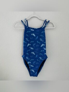 Jolyn Swimsuit One Piece Shark Murray Size 28 Blue